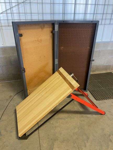 Foldaway workshop bench with case