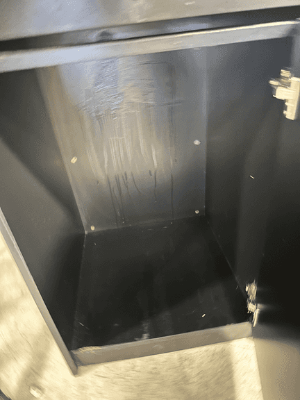 Restaurant Trash Can Cabinet with Tray Holder - Thank You Trash Can