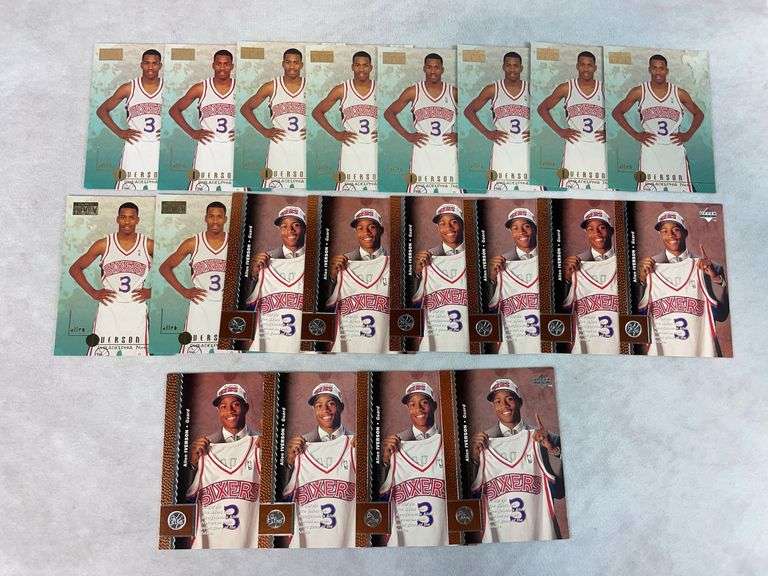 Allen Iverson 20 card Rookie lot, Upper Deck & Skybox