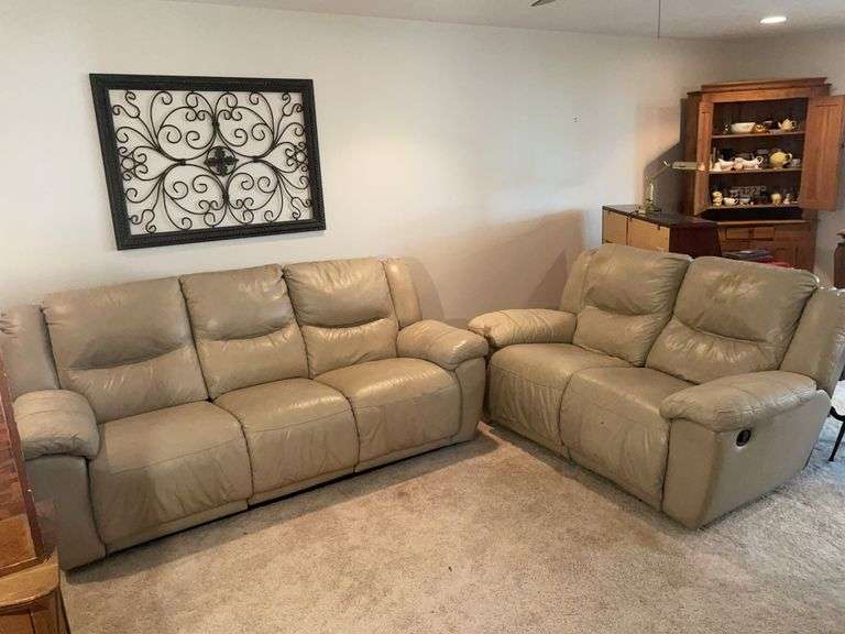 Matching couch and loveseat - loveseat worn - see photos