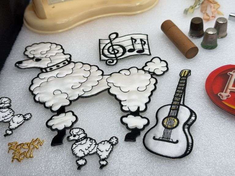 Merry Wheel & Bobbin Holder, Poodle  Iron On, Wooden Needle Holder And More