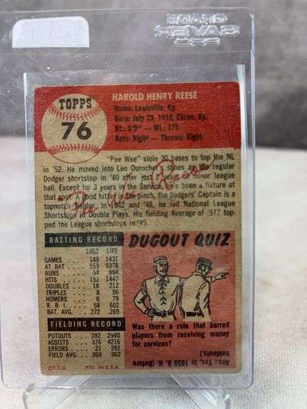 Pee Wee Reese - 1953 Topps #76 - Small Wrinkle - Presents Well