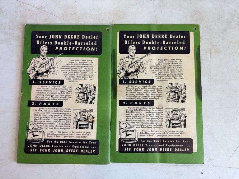(5) Vintage John Deere operator's manuals