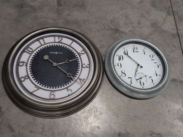 Howard Miller clock and indoor/outdoor clock thermometer