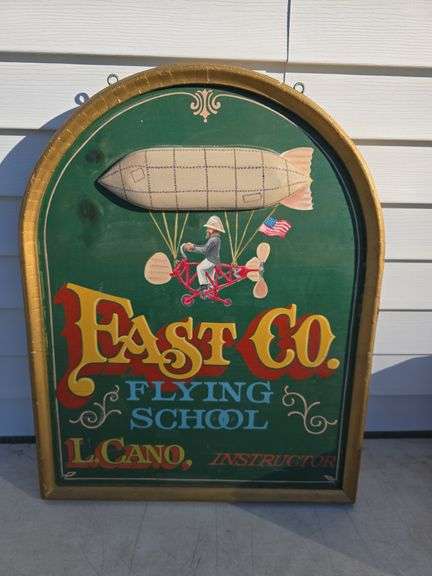 FAST CO. FLYING SCHOOL DOUBLE SIDED SIGN 22" X 28"