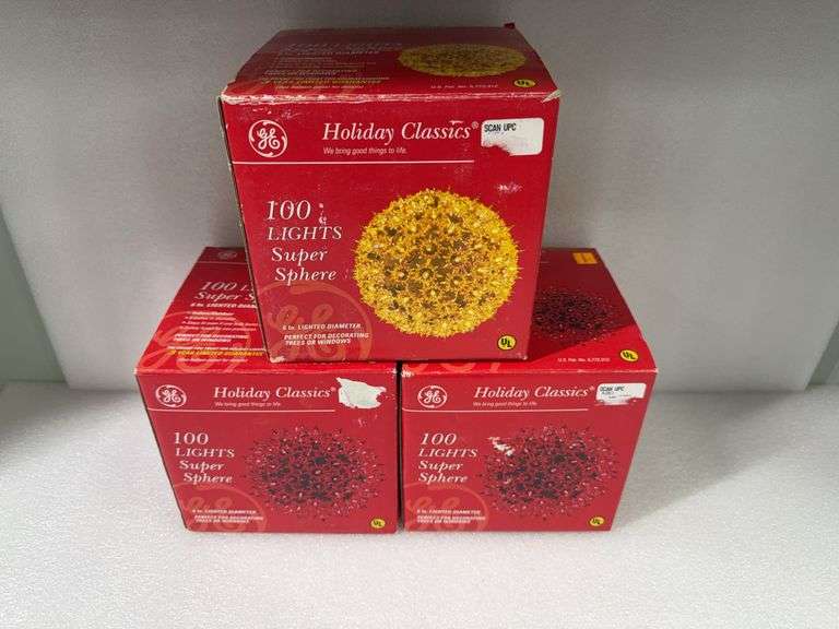 3 GE 100 Lights Sphere Ball Lights