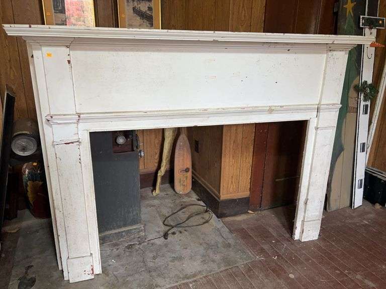 Large Antique Wooden Mantle