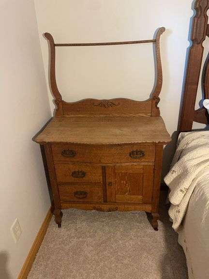 Antique oak washstand