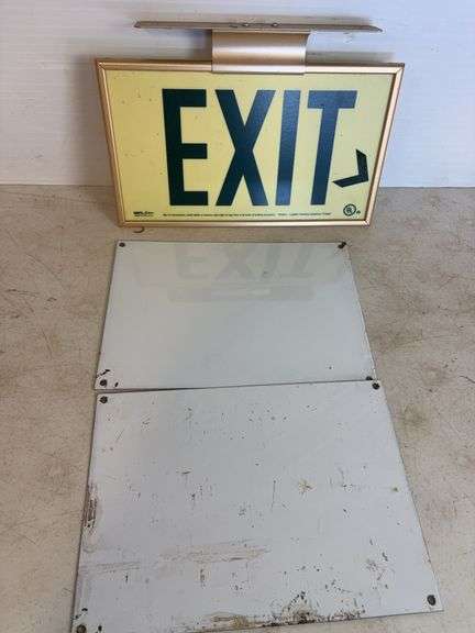 (3) Exit signs - (2) metal