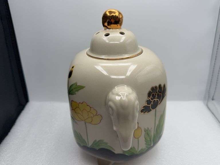 Porcelain Ginger Jar Andrea By Sadek With Elephant Heads