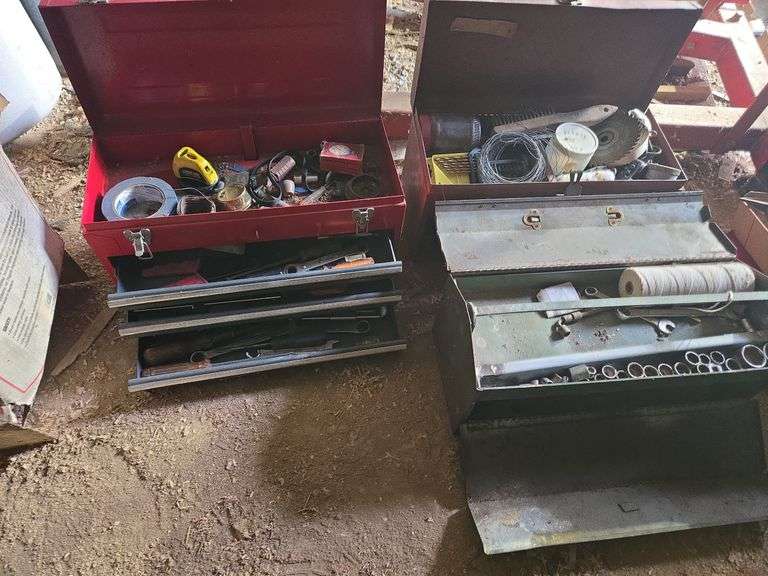 Metal toolboxes w/ misc tools