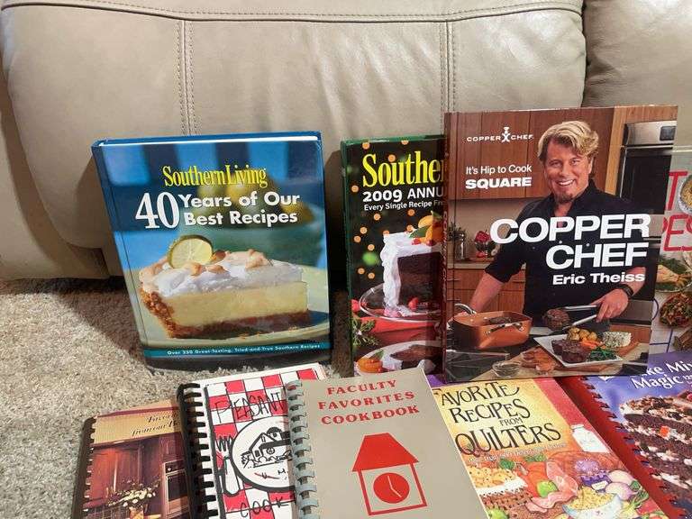 Large lot of cookbooks including southern living & others