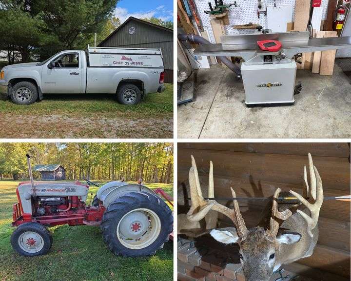 Woodworking Equipment, GMC Sierra, Trailers, Guns & More