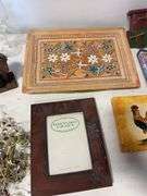 Glass plates, stem glassware, tin plates, and more