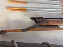 Yard markers, decorative shovel, branch trimmer, and antique piece