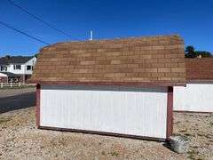10x12 white and red storage barn - contents not included