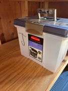 Igloo & Coleman coolers & (2) plastic storage totes