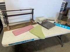 Antique items - scale, pitcher, and more