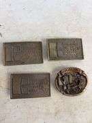 (10) belt buckles - (5) Krause and (5) Hesston