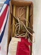 (2) rugs, umbrella, US flag kit & tote