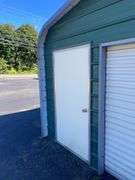 20x21 ft. Green metal Garage - w/ man door & garage door