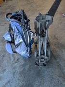Wilson Staff golf bag and Sun Mountain bag carrier