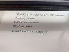 Creality Model CR-10 3D printer - see description and photos