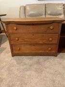 Wooden chest of drawers and other shelf