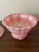 Pink Fenton flower dish