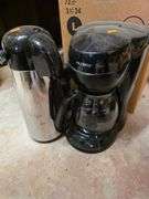 Coffee maker, kitchen wares, Rubbermaid tub