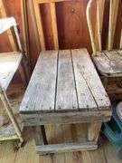 Cart, wooden chair & bench, garden cart & baskets