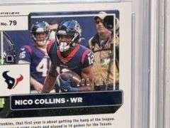 2022 Donruss Optic Nico Collins Aqua (CGC 10), 2022 Select Amon Ra St. Brown Prizm Light Blue (BGS 8