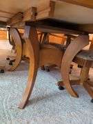 Matching dining table and (6) swivel chairs