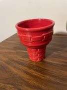 Longaberger teapot, dish, and other piece, and Fiesta dish