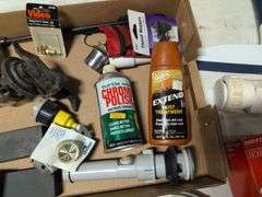 12" water tubes, electrical tape, pipe fittings, sharpening blocks, and more