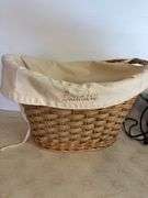 Basket with apple slicer, toaster, and deep fryer