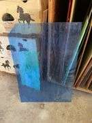 Large amount of stained glass pieces - large pieces are 24x26