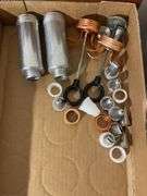 (2) flats of antique cookie cutters and icing dispensers