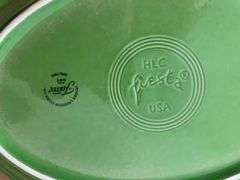 Longaberger teapot, dish, and other piece, and Fiesta dish