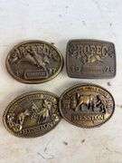 (10) belt buckles - (5) Krause and (5) Hesston