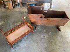 (2) wooden baby cradles