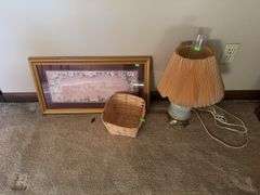 Lamp and Wall hanging and basket