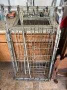 Baby crib, room divider missing inside & wooden shelf