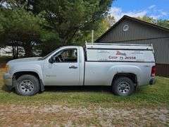2012 GMC Sierra 1500 4x4 w/ toolbox cap. Runs good. Has a weak battery.