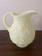 (4) pieces of Fenton - including owl dish, pitcher, bowl, and hand painted candle