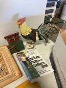 Glass plates, stem glassware, tin plates, and more