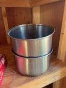 2-piece roasting pan w/ box, (2) pots, Pepsi-cola tin & misc.