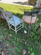 (4) chairs - wicker seat, swivel & others