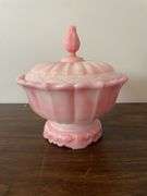 Pink Fenton flower dish