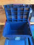 Igloo & Coleman coolers & (2) plastic storage totes